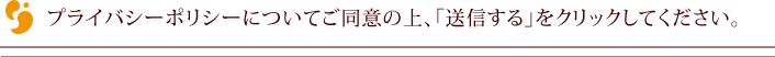 プライバシーポリシーについてご同意の上、「送信する」をクリックしてください。