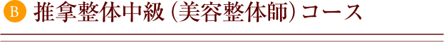 推拿整体中級（美容整体師）コース